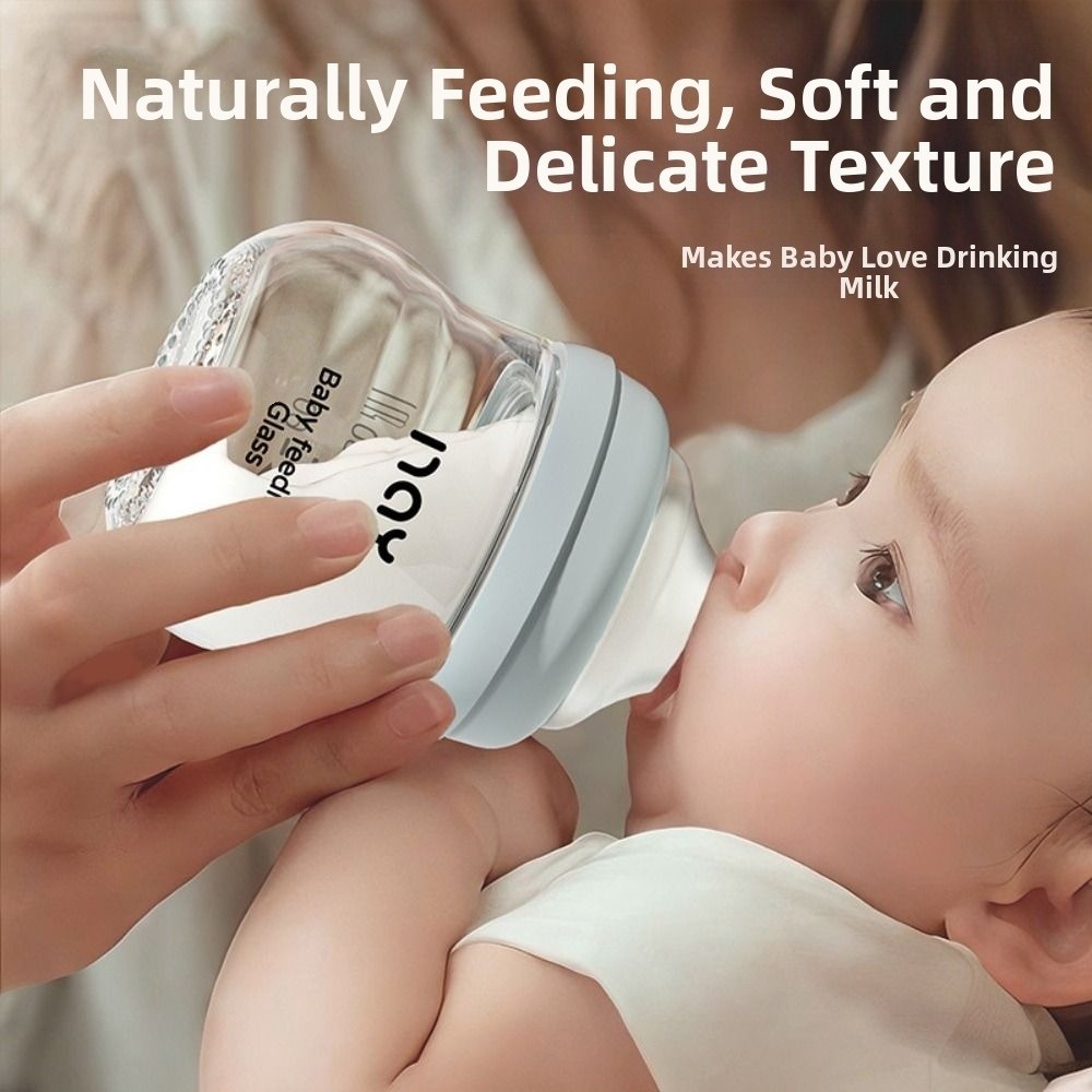 Baby Food Zone - Biberon in vetro Anti-flatulenza Anti soffocamento