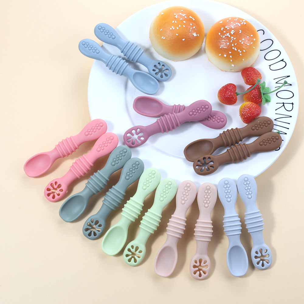 Baby Food Utensils Set - 2PCS Cute Baby Learning Cucchiai Utensili