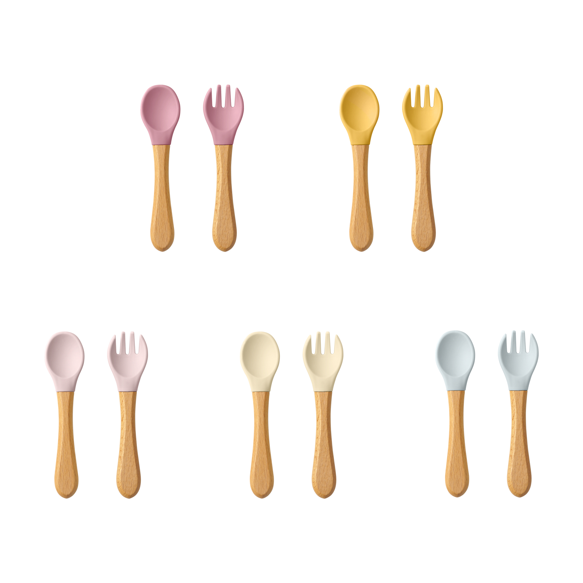 Baby Food Utensils Set - 2PCS Cucchiai per l'apprendimento del bambino
