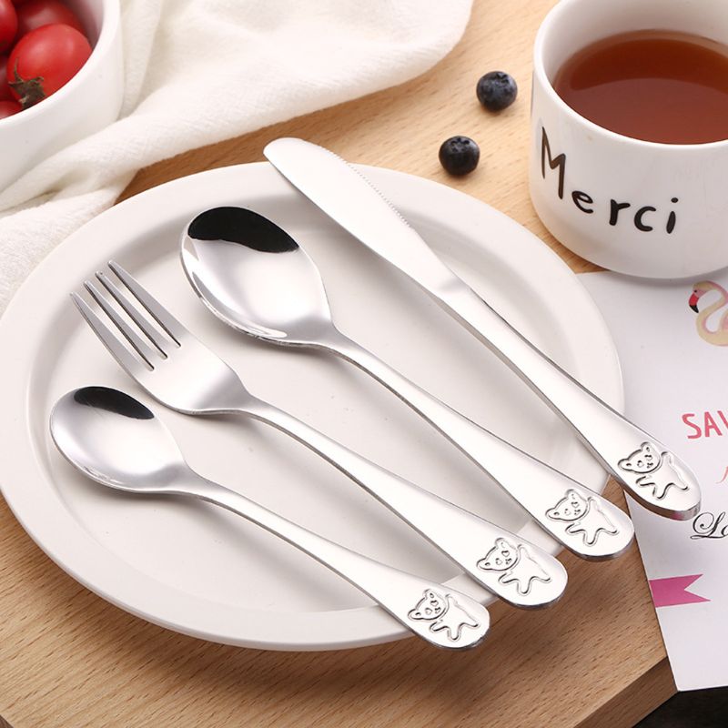 4 pezzi/set cucchiaino da tè p - Baby Food Utensils Set recensione e prezzo